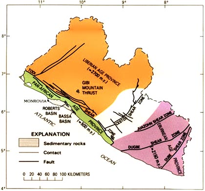 Structural map of Liberia