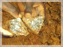 Sample from quartz veins in hard rock mining pit / Kanyala