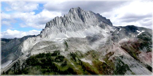 Badshot Limestone formation from the air in northern region of Kootenay Arc BC