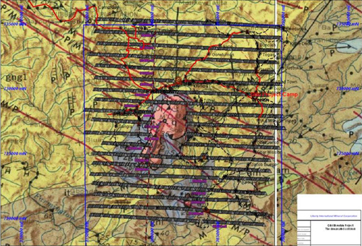 Geochemical sample plan completed over mountain and Gibi Thrust fault / Gibi