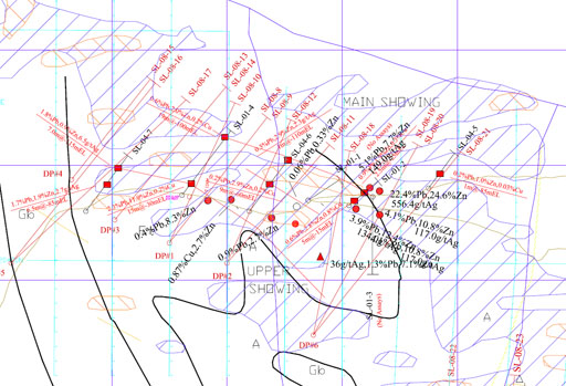 Drill Plan on main showing / Silver Lynx